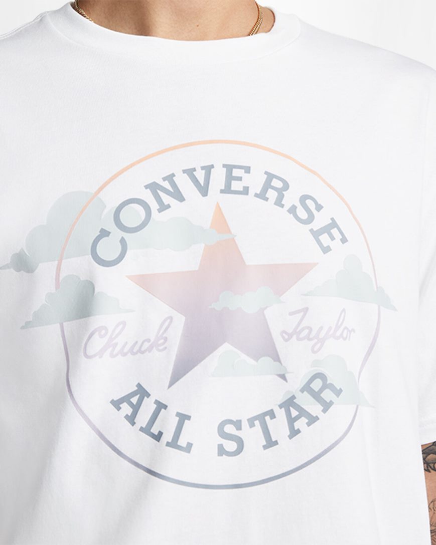 Dámské T-Shirts Converse Go-To Clouds Grafická Standard Fit Bílé | CZ LVWX83